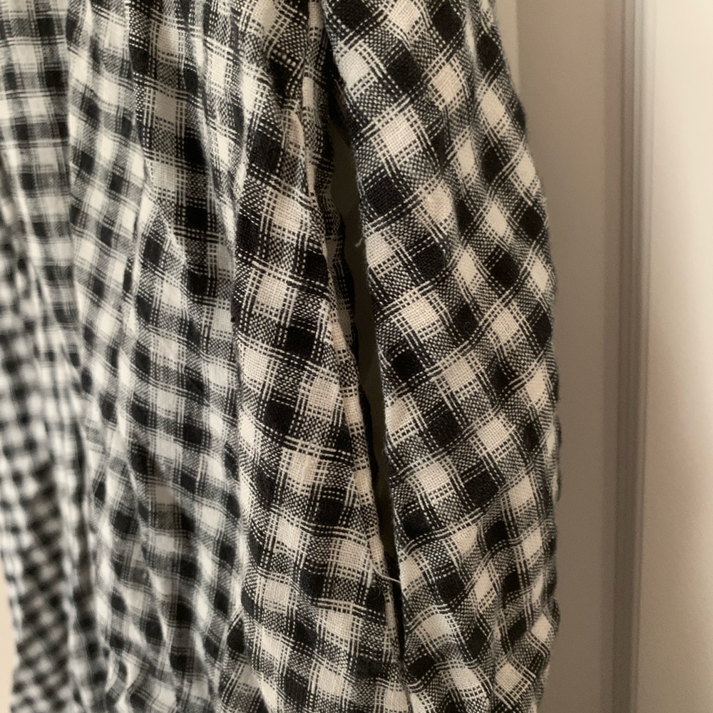 EUC Quince Black & White Gingham Maxi Dress — Smocked Bodice & Adjustable Straps - Picture 5 of 11